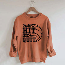 Hustle Never Quit Gameday Games Practice Fan Sweatshirt