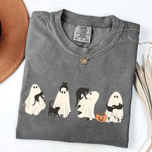 Halloween Black Cat & Ghost Women T-Shirt