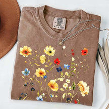 Delicate Floral Print Botanical T-Shirt
