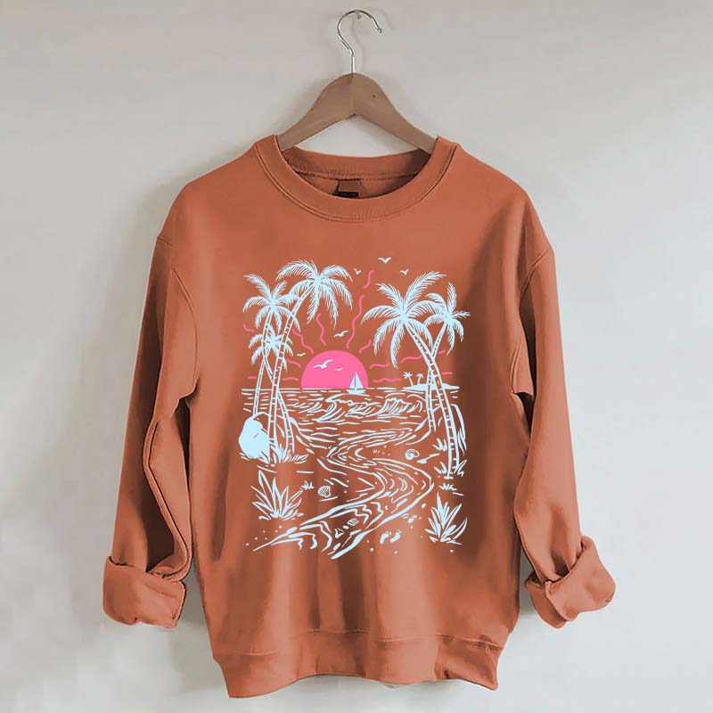 Salty Summer Beach Life Tree Sweatshirt