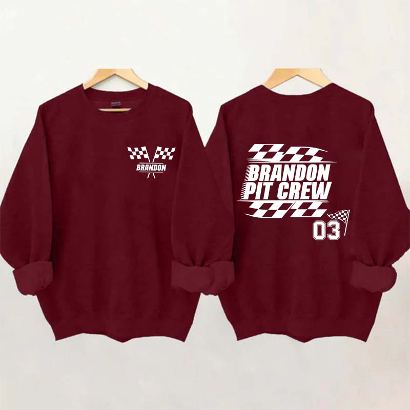 Personalized Pit Crew Racing Sweatshirt