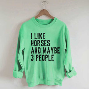 I Like Horses and Maybe 3 People Sweatshirt