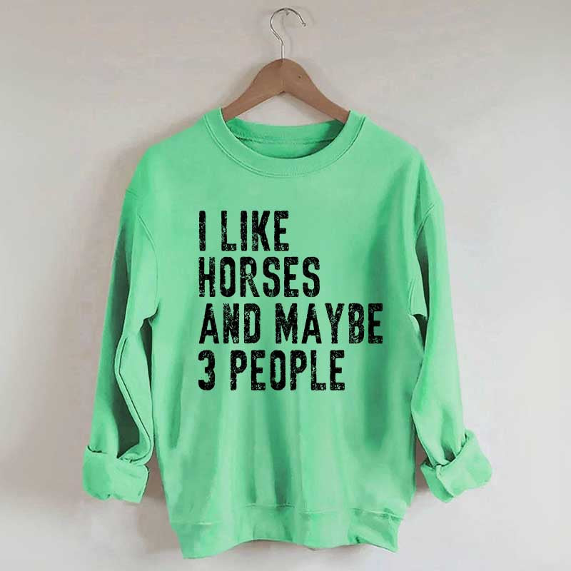 I Like Horses and Maybe 3 People Sweatshirt