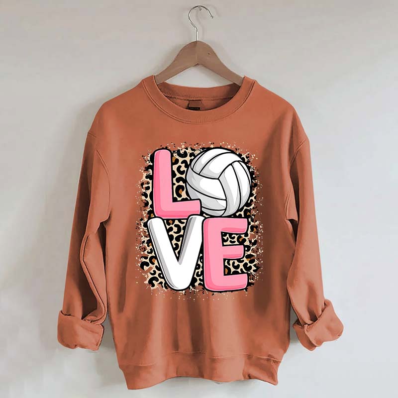 Leopard Print Love Volleyball Sweatshirt