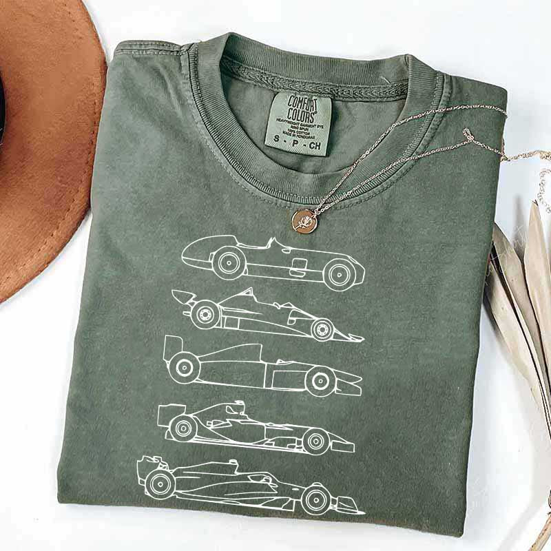 Evolution of a F1 Car Race T-Shirt
