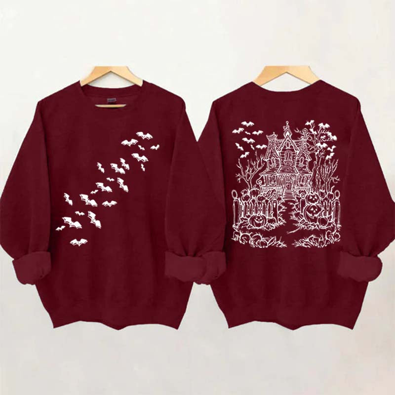 Haunted House Comfort Colors Halloween Sweatshirt