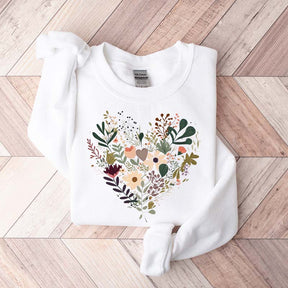 Retro Floral Heart All You Need Is Love Sweatshirt