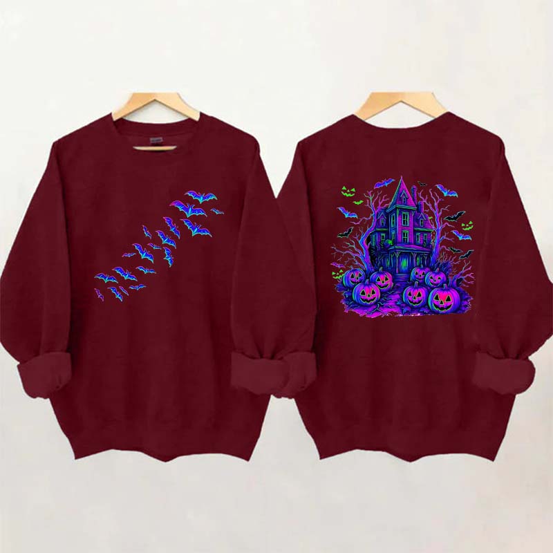 Halloween Haunted House Bats Sweatshirt