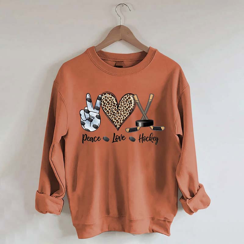 Sports Peace Love Hockey Sweatshirt
