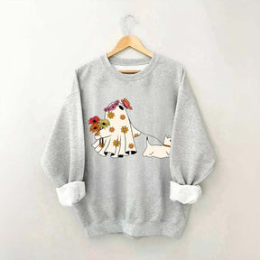 Cute Ghost Walking Dog Sweatshirt