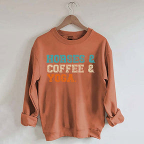Horses Coffee Yoga Sweatshirt