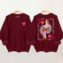Vintage Queen of Hearts Graphic Sweatshirt