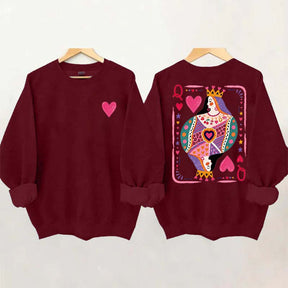 Vintage Queen of Hearts Graphic Sweatshirt