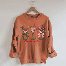Christmas Please Martini Coquette Holiday Sweatshirt