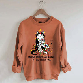 Christmas Cat Lights Sweatshirt