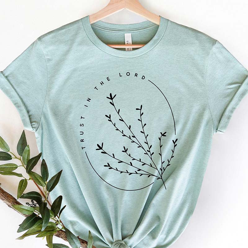 Trust In The Lord Floral Religous T-Shirt