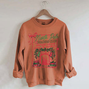 North Pole Readers Club Coquette Christmas Book Sweatshirt