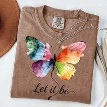 Let It Be Rainbow Butterfly Women T-Shirt
