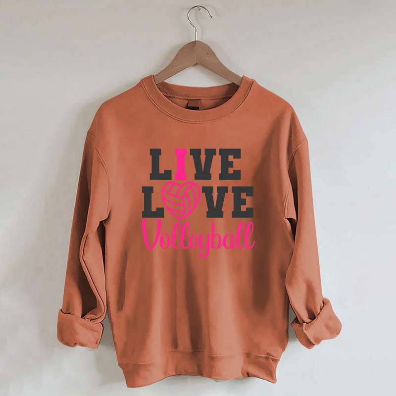 Live Love Volleyball Pink Sweatshirt