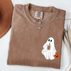 Halloween Ghost Iced Coffee Lover T-Shirt