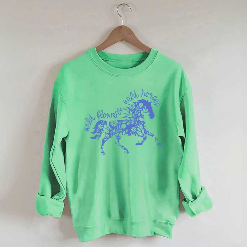 Wild Horses Graphic Vintage Western Country Sweatshirt