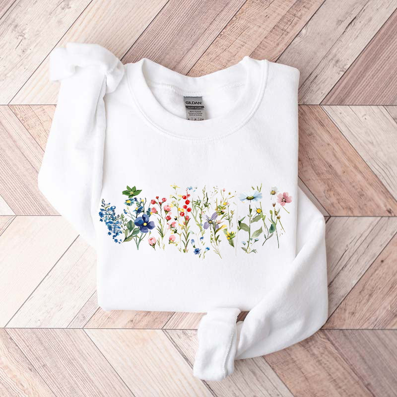 Cottagecore Spring Floral Graphic Sweatshirt