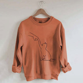 Cute Cat Fist Bump Lover Sweatshirt