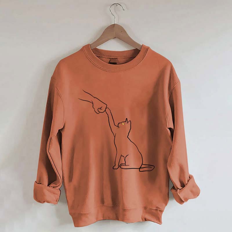 Cute Cat Fist Bump Lover Sweatshirt