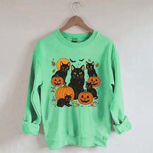 Halloween Cat And Pumpkin Sweatshirt