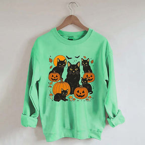 Halloween Cat And Pumpkin Sweatshirt