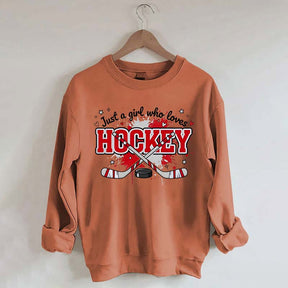 Just a Girl Who Loves Hockey Red Sweatshirt