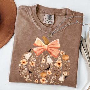 Vintage Floral Pumpkin Cute Halloween T-Shirt