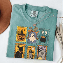 Halloween Cute Ghost Pumpkin Cat T-Shirt