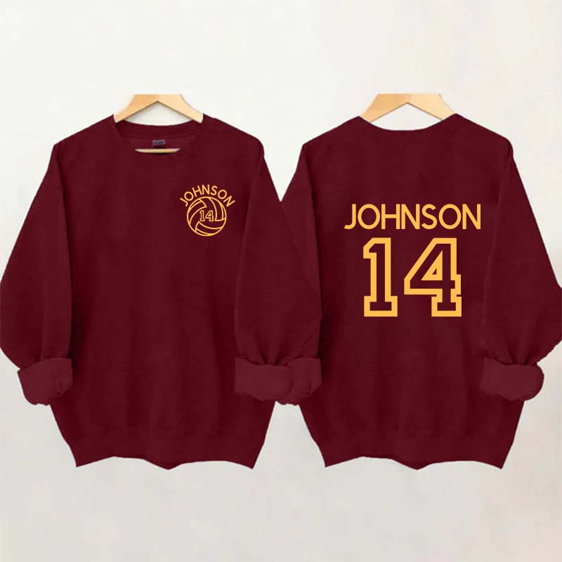 Custom Volleyball Mom Name and Number Sweatshirt
