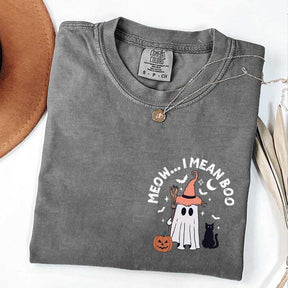 Ghost Cat Meow I Mean Boo T-Shirt