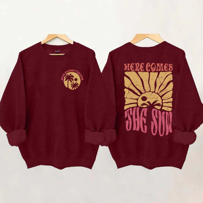 Retro Beach Here Comes the Sun Sweatshirt