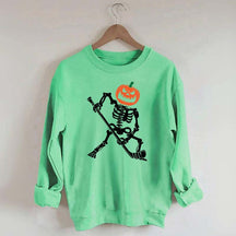 Skeleton Hockey Pumpkin Sweatshirt