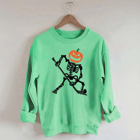 Skeleton Hockey Pumpkin Sweatshirt