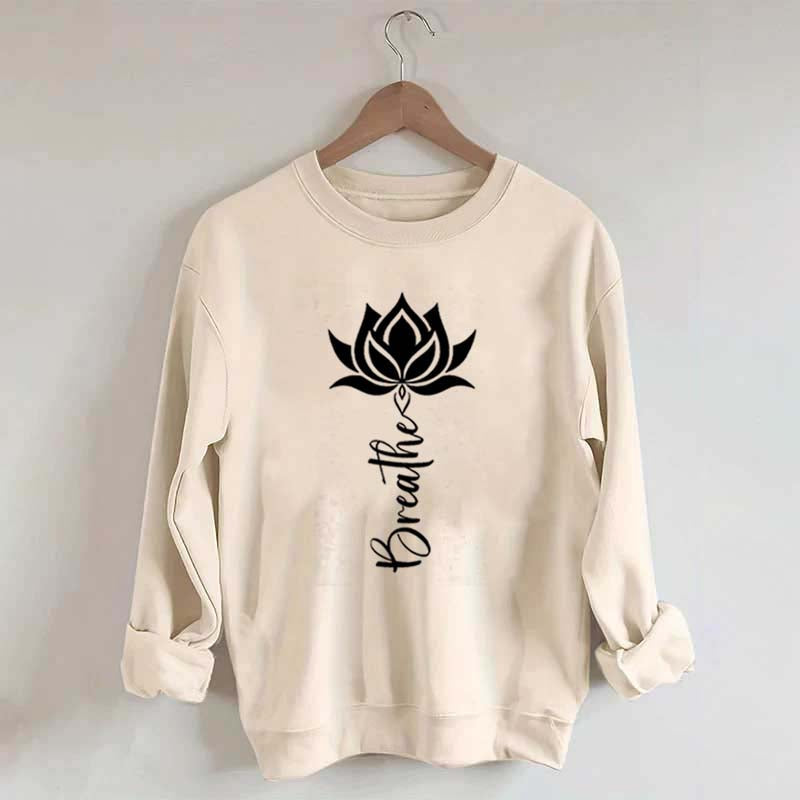 Trendy Yoga Flower Lotus Breathe Sweatshirt