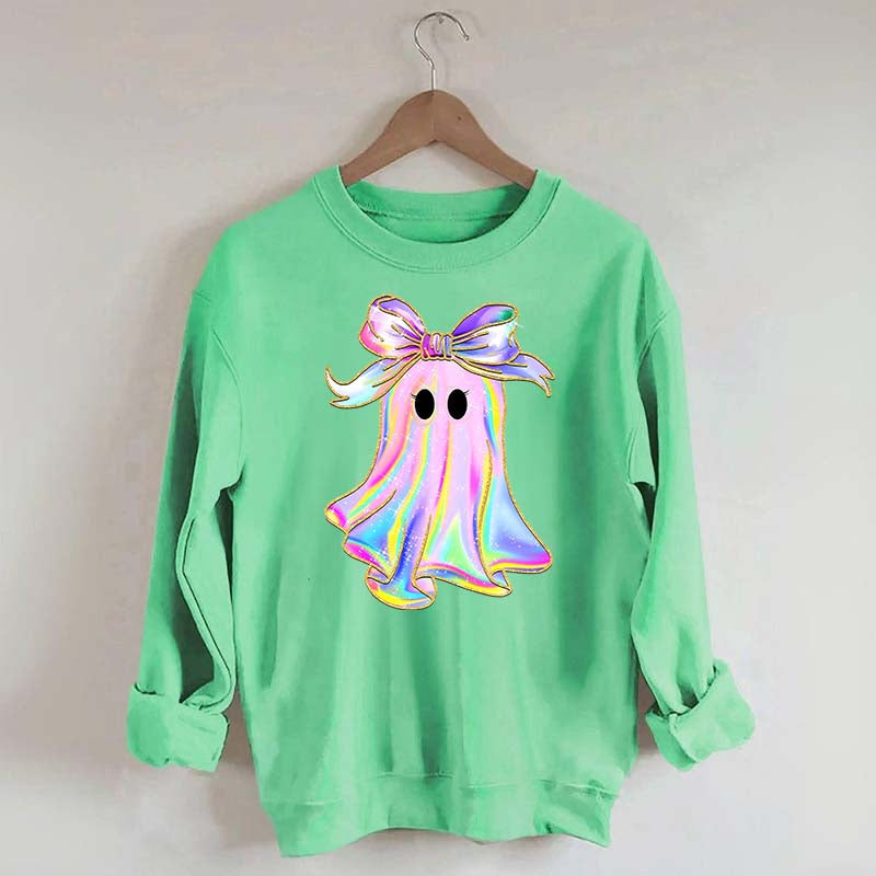 Sparkly Bow Rainbow Ghost Sweatshirt
