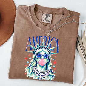 America Statue of Liberty Blowing Bubble Gum T-Shirt
