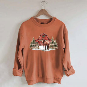 Christmas Horse Western Desert Sweatshirt