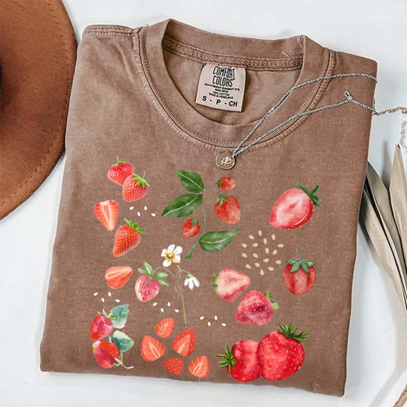 Summer Strawberry Botanical Garden T-Shirt