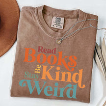 Read Books Be Kind Stay Weird Simple T-Shirt