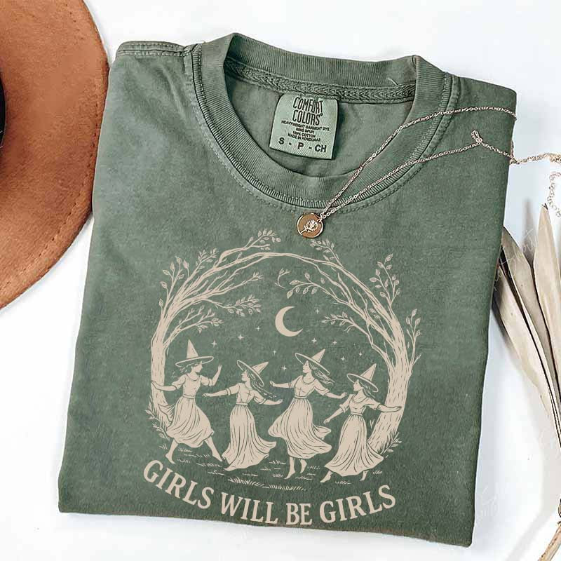 Vintage Girls Will Be Girls Witch T-Shirt