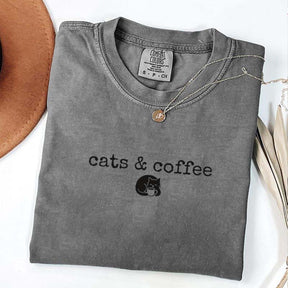 Comfort Colors Cats Coffee T-Shirt
