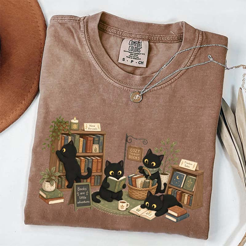 Comfort Colors Bookstore Black Cats T-Shirt