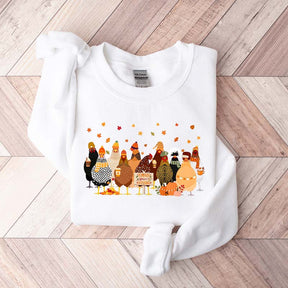 Humorous Fall Chickens Sweatshirt