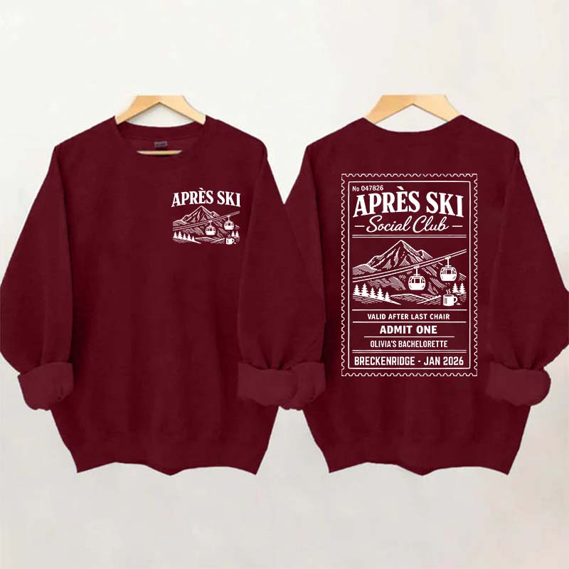Custom Ski Club Bachelorette Sweatshirt
