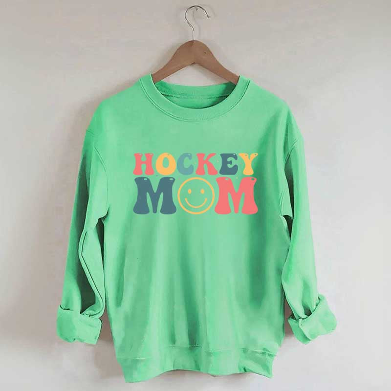 Hockey Mom Smiley Face Sweatshirt